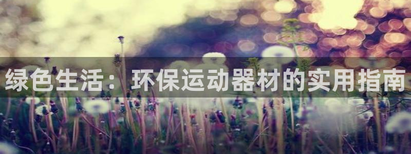 NG大舞台官网下载平台注册流程视频:绿色生活:环保运动器材的